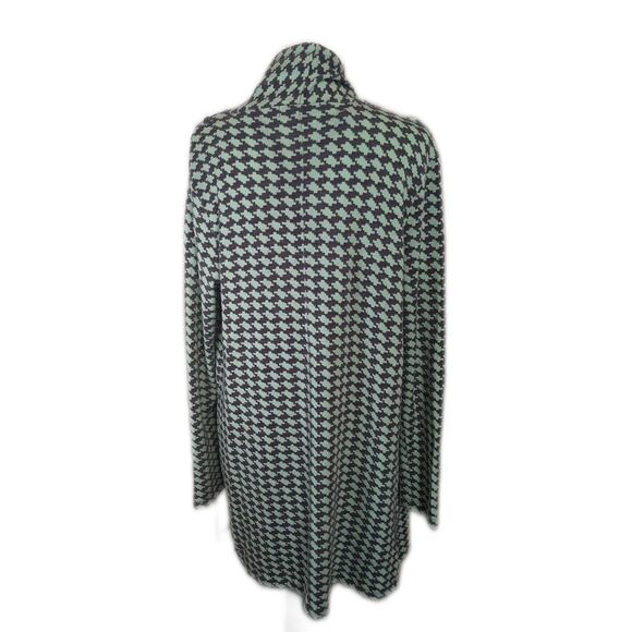 The Limited mint green & gray houndstooth pattern open front cardigan XL - Picture 4 of 8